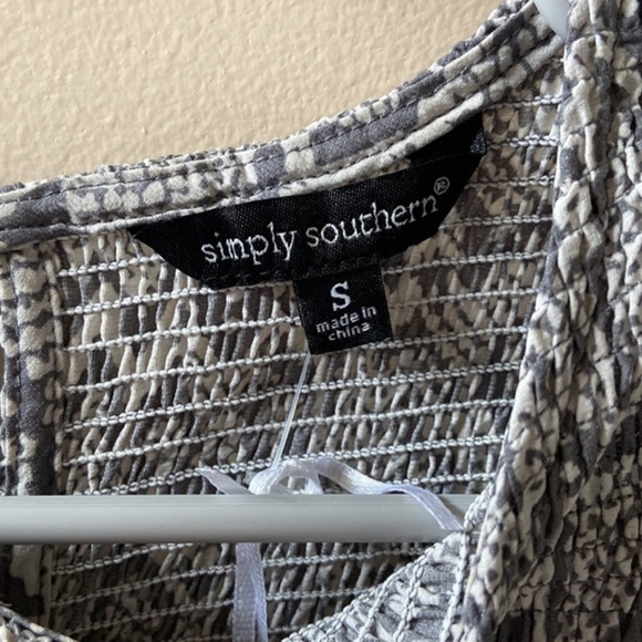 Snakeskin Shirred Dress MIDI DRESS BY SIMPLY SOUTHERN - Picture 3 of 4